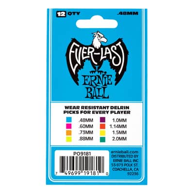 Ernie Ball Everlast 0.48mm Blue Guitar Picks, 12 Pack - 9181 image 4