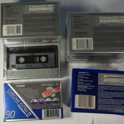 4-Scotch XS 90, 4-Scotch XS 60, 1-BASF (CR02) Type II High Bias and 4-Scotch BX-90 Normal Type I Total of 13 1980's NOS Sealed Cassette Tapes image 2