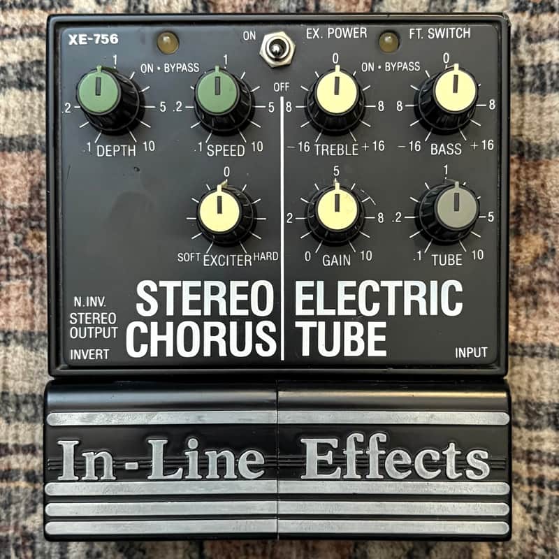 1990s In-Line Effects XE756 Stereo Chorus Electric Tube Vintage MIJ Made In Japan Chorus Overdrive Distortion Guitar Effrct Pedal! image 1