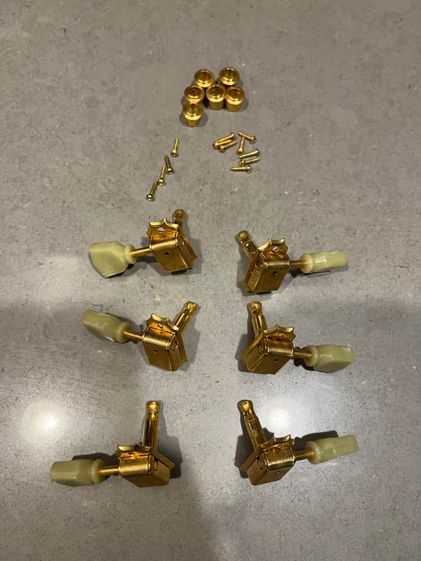Gotoh Vintage Keystone-Style 3+3 Tuning Machines Gold image 1