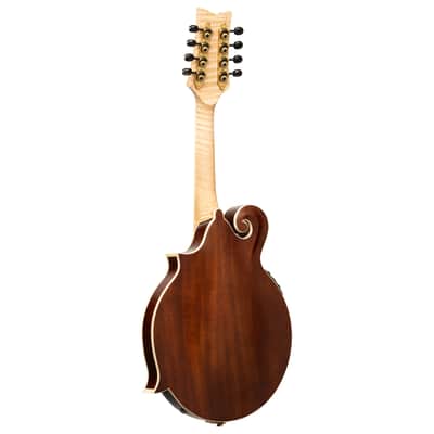 Ortega RMFE200PF Americana Series F-Style Solid Flamed Maple Top Maple Neck 8-String Acoustic-Electric Mandolin w/Croco Leather Case image 3