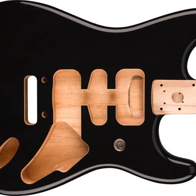 Genuine Fender Deluxe Series Stratocaster HSH Body Modern Bridge Mount, BLACK image 4