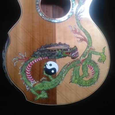 Blueberry Handmade Acoustic Guitar Grand Concert Dragon image 2