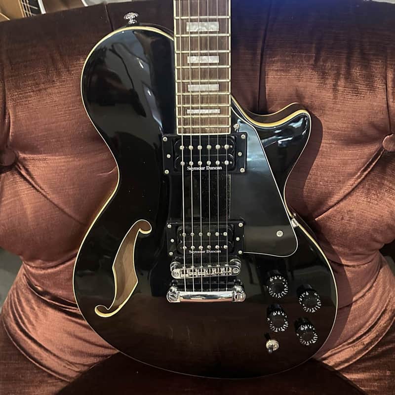 ESP LTD Xtone PS-1 Seymour Duncan Semi-Hollow Body Electric Guitar w/ Case - Black (Pre-Owned) image 1