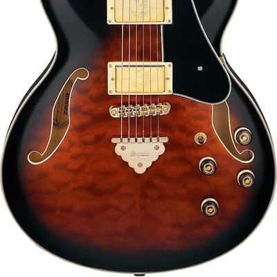 Ibanez AS93QMSP Artcore Expressionist Semi-Hollow Electric Guitar, Ebony Fingerboard, Dark Brown Sunburst image 2