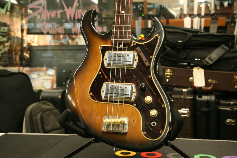 Maxitone 4-String Vintage Bass Made in Japan Pre-Ibanez Twin Pickup Early 1960s - Sunburst image 1