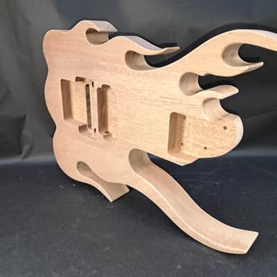 Unfinished Mahogany Hxx Jem Guitar Body - Flame, Trem Fits RG Necks J2518 image 6