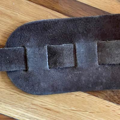 vintage USA 1970's guitar strap 3.5" leather for guitar bass archtop les paul rock hippie strap image 8