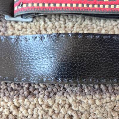 Vintage 1960's Ace-Style Guitar Strap! Red Diamond Pattern, Metal Buckle! Rare, Original Case Candy! image 5