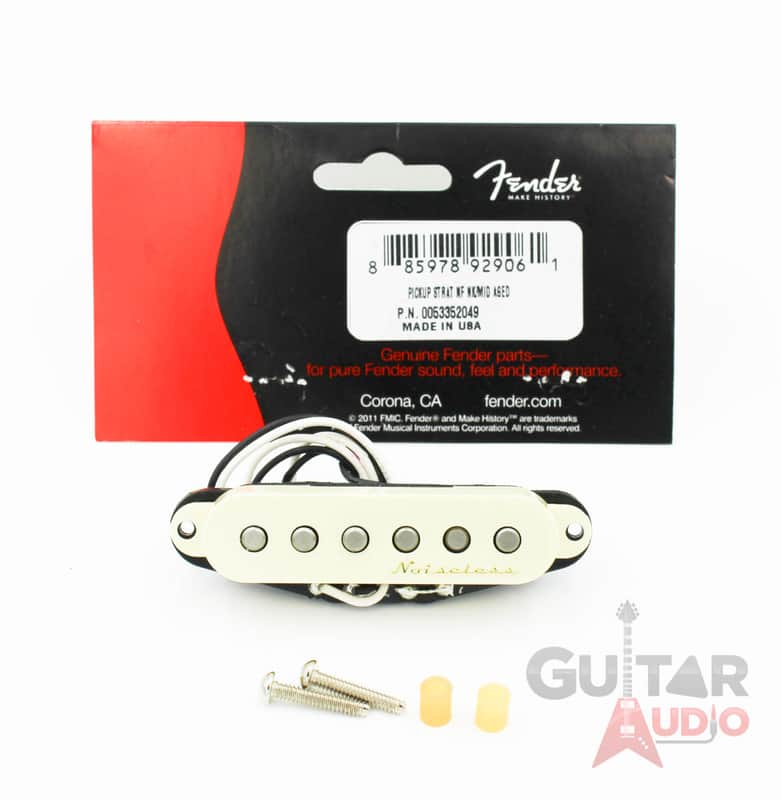 Genuine Fender Strat/Stratocaster Noiseless Neck/Middle Pickup - Aged White image 1