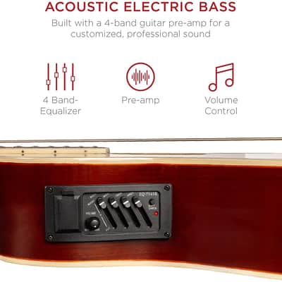 Full Size 4 String Acoustic Electric Bass Guitar Fretted Bass Guitar image 5