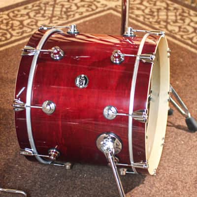DW Performance Cherry Stain Lacquer Bop Drum Set - 14x18, 8x12, 14x14 image 2