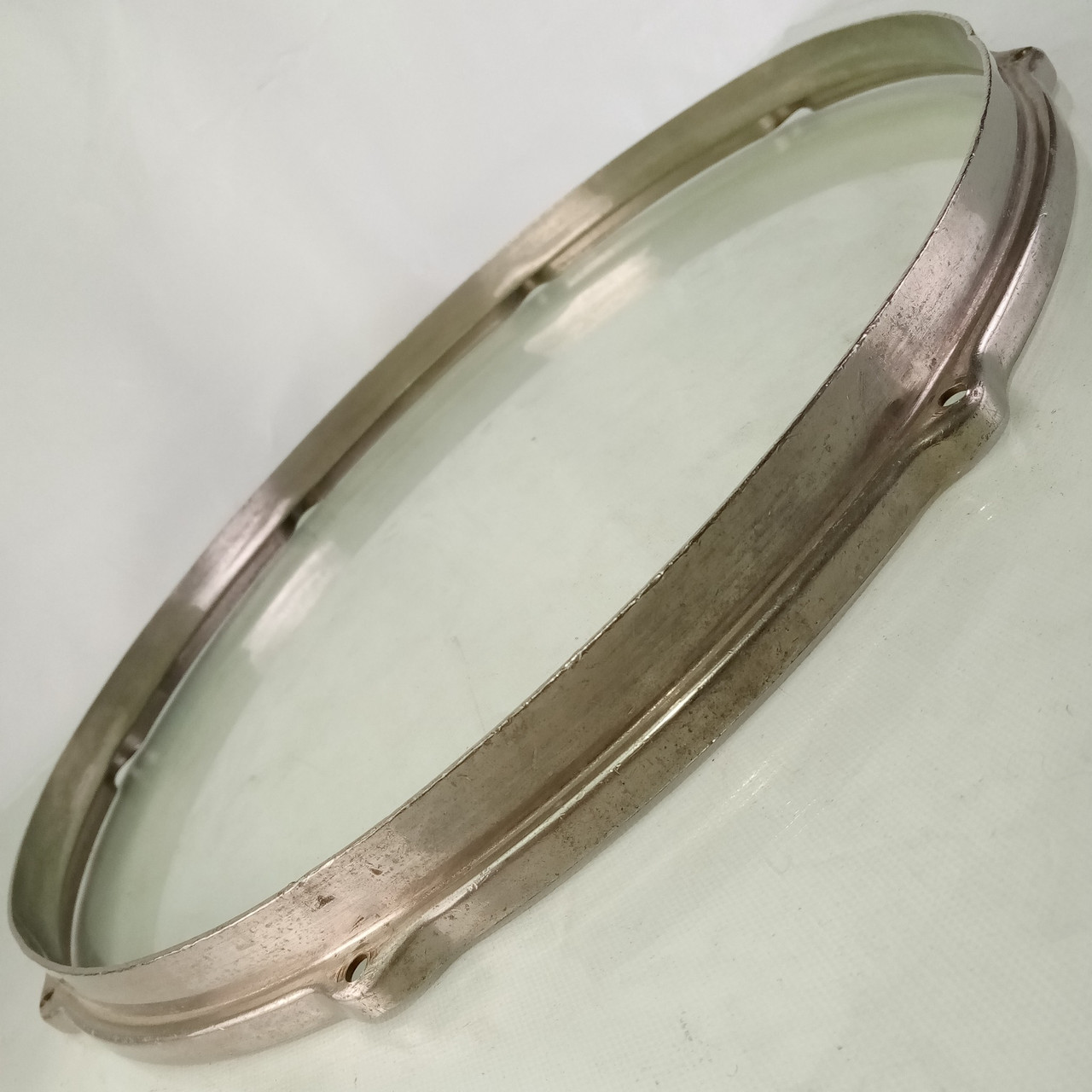 Leedy 15"Double-Flange Snare Drum/Tom Batter Rim/Hoop Stick-Chopper Nickel-Brass — main photograph