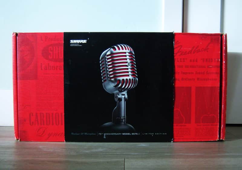 Rare Shure 5575LE 2014 - Satin Chrome dynamic cardioid microphone Low Z w all accessories image 1