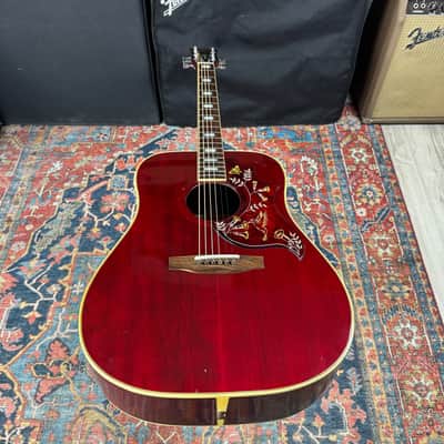 *Video* 1976 Gibson Hummingbird Jumbo Acoustic Wine Red Norlin Era w/OHSC & Hang Tags image 9