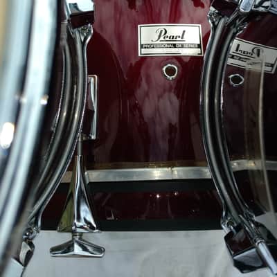 Pearl Professional 7 Piece DX Series Drum Kit with Snare Drum 1985 Wine Red image 16