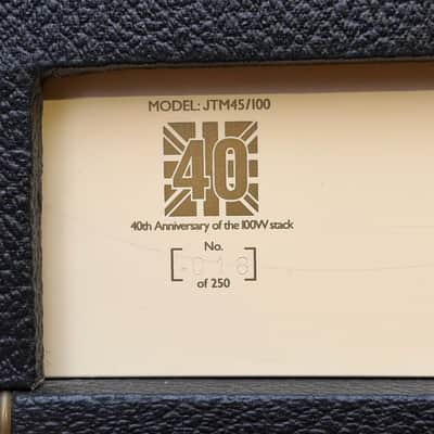 2005 Marshall JTM45/100 40th Anniversary 100w Stack Guitar Amplifier *18 of 250* image 7