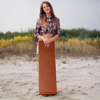 Portable Hard-Shell Locking Case for Electric Bass Guitar | Durable Wood, Leather & Plush Design with Storage image 4