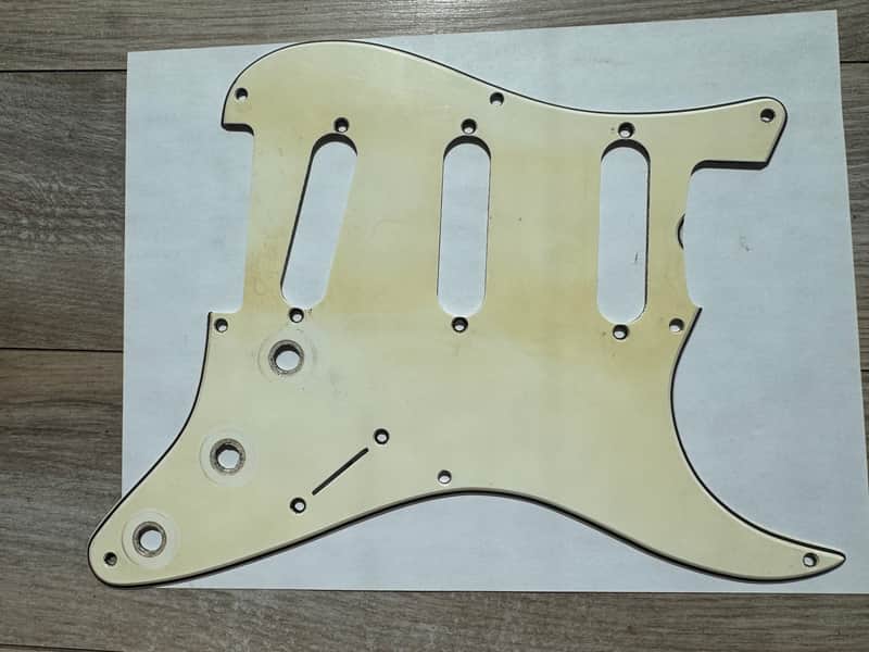 Vintage USA 54 8 Hole 50's Fender Stratocaster 56 Vintage Pickguard Celluloid / Nitrate White / Cream 1954 thru 58 RI image 1