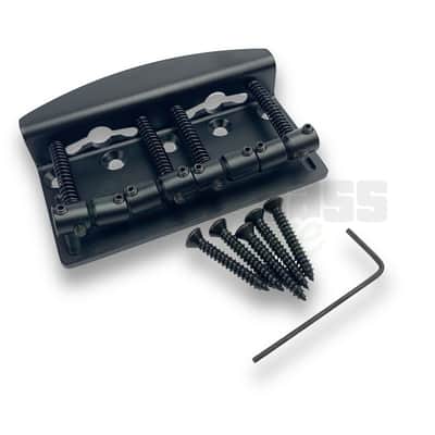 Hipshot Vintage Bass Bridge - 4 String / Black with Black Saddles / .750 (19mm) image 1