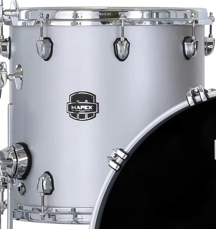 Mapex Saturn Evolution 18x16" Iridium Silver Lacquer w/Chrome Hardware Floor Tom w/Legs Maple-Walnut | NEW | Authorized Dealer image 1