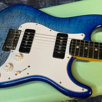 MINTY ! 2021 Fender Limited American Ultra Strat HSS - Denim Burst - GC Limited Edition - 8lbs - Lollar Upgraded P90 Pick-Ups image 2