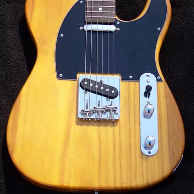 XX-Large 2" Wide(51mm) Neck Light 6.7 lb. Butterscotch Blonde Telecaster Guitar+ Maple/Ebony Neck + SRV Pickups + Treble-Bleed Circuit+ Reverse Control Plate + Leveled+Crowned, Polished Frets +12" Radius low no buzz action + Grover 406c Locking Tuners! image 3