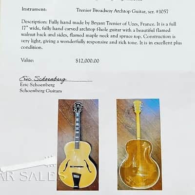 Vintage Bryant Trenier Broadway 17" Archtop #1057 @ LA Guitar Sales image 12