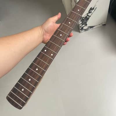 4a 4-string electric bass neck P bass stainless steel 21frets Roasted flame Maple guitar neck 34inch Rosewood fingerboard hole 18mm Nut 42mm image 2