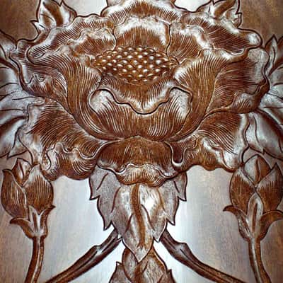 Blueberry  Handmade Dreadnought Acoustic Guitar Floral Motif - Built to Order image 11
