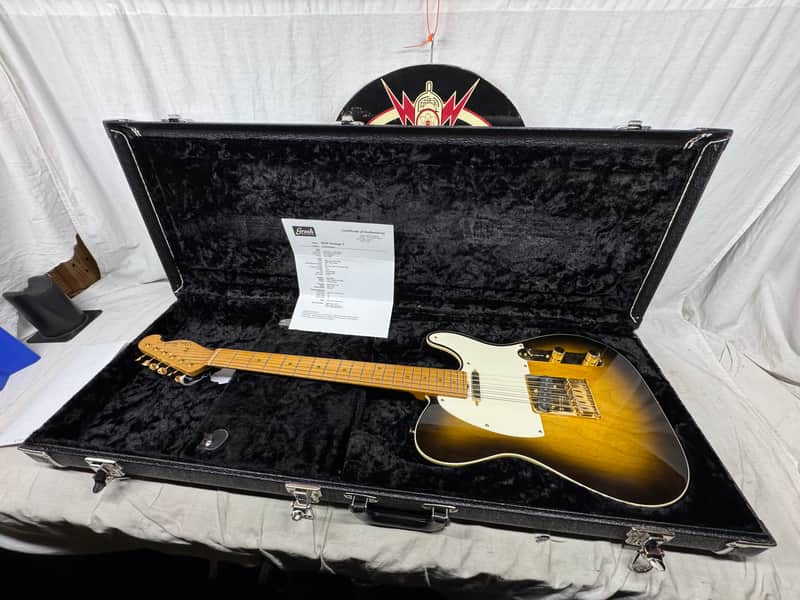 Grosh Guitars USA NOS Vintage T Singlecut Guitar with COA + Case 2016 - Two Tone Burst image 1