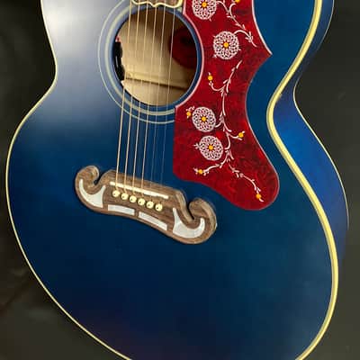 Epiphone 'Inspired by Gibson' J-200 Jumbo Acoustic-Electric Guitar Viper Blue Finish w/ Case image 7