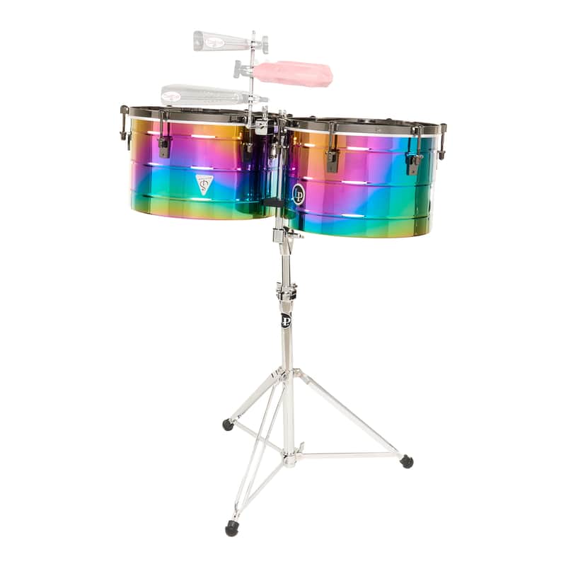 Latin Percussion 15"/16" Tony Succar Thunder Timbales - Rainbow Black Nickel image 1
