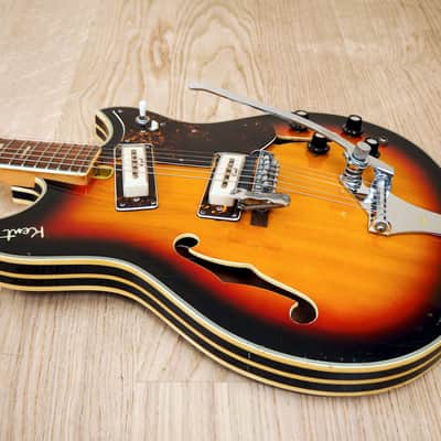 1960s Kent Model 820 Vintage Electric Guitar Japan Kawai Flame Maple 100% Stock image 11