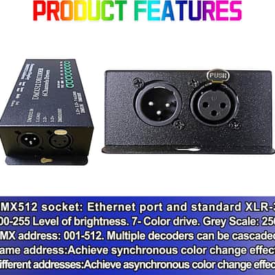 5V-24V 6 Channel DMX512 Decoder LED Controller, for RGBRGB RGBW RGBWW RGBWWW LED Strip Light, 4-Digit Display image 4