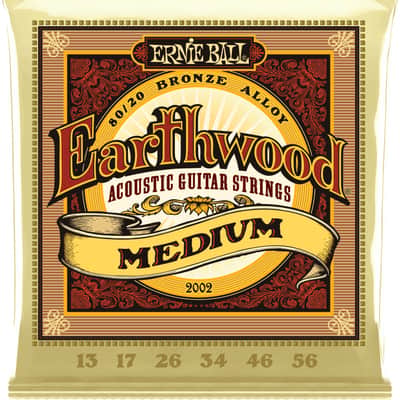 Ernie Ball 2002 Earthwood Medium 80/20 Bronze Acoustic Strings (13 - 56) 2010s - Bronze image 1