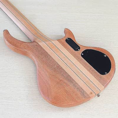 Zebra Wood Top Left Hand 5 String Bass, Maple Neck Through, Rosewood Fingerboard image 5