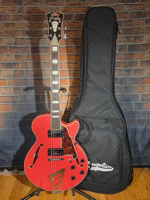 D'Angelico Premier SS Semi-Hollow Single Cutaway Stairstep Tailpiece, Ovangkol Fretboard Fiesta Red w/ Original Gig Bag image 1