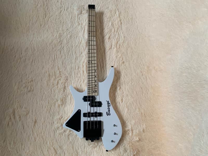 4 String Short Scale Neck Through Bass/6 String Tremolo Busuyi Double Sided, Headless Guitar Fanne image 1