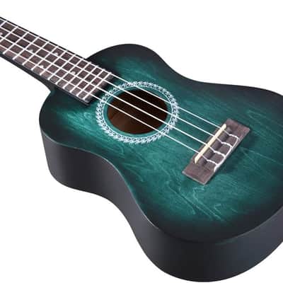 Ukulele Concert 23 Inches Blue-green, Ukulele Beginner Kit for Adults and Children, Unique Color Design image 3