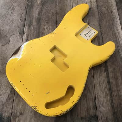 FRANCHIN Jupiter bass body Relic Aged Monaco Yellow 100% Nitro Lacquer Poplar Precision P-Bass Style Made in Italy - Stock piece #23660926 image 3