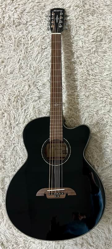 Alvarez ABT60CE-8BK 8-String Baritone Black Acoustic Electric Guitar, B-Stock image 1