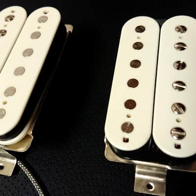 Humbucker PAF Pickups 1958 -59 VINTAGE Bone WHITE Fits Gibson LP SG Les Paul Hand Crafted Q pickups image 1