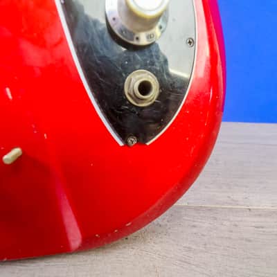 Teisco Spectrum EB-120 1960s Bass - Candy Apple Red image 13