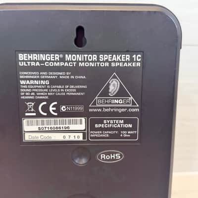 Behringer 1C Ultra-Compact Monitor Speakers Pair – Passive 100W 4Ω - Black Bild 4