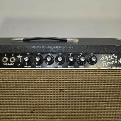 Vintage 1965 Fender Super Reverb Guitar Amp w/ Orginal Foot Switch image 4