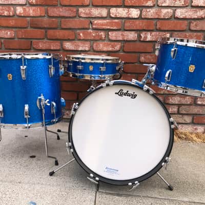 Ludwig Jazette 1970’s - Blue Sparkle Drum Kit with 18” Bass Drum image 10
