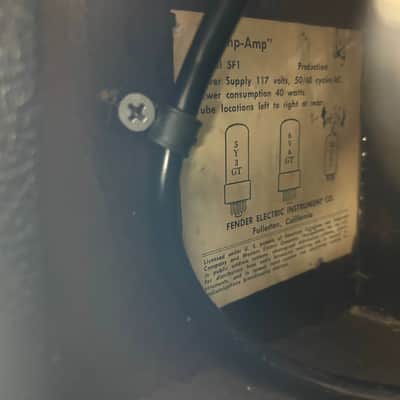 1964 Fender Champ Original Transition Black Tolex 5F1 ,1x8", Last of the super Balsy top loaders!! image 6