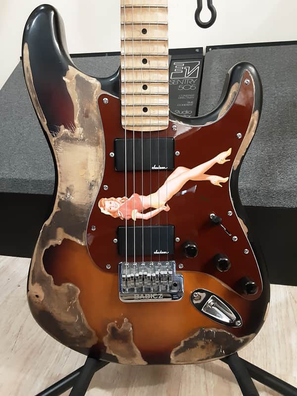 Fender Custom scalloped from ripchord guitars Reliced Sunburst image 1