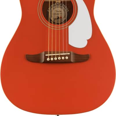 Fender Malibu Player Acoustic Guitar. Walnut Fingerboard, White Pickguard, Fiesta Red image 1